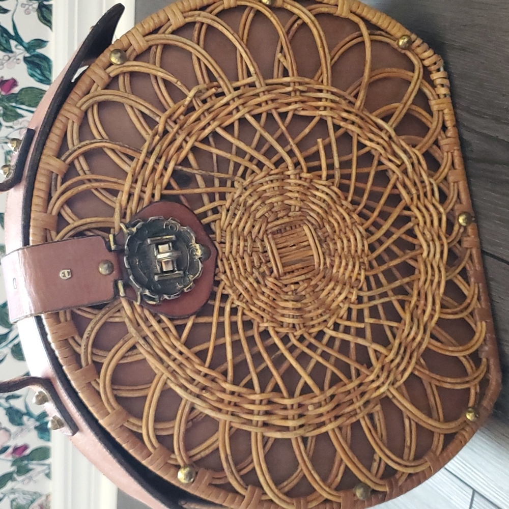 Etienne Aigner Wicker leather purse